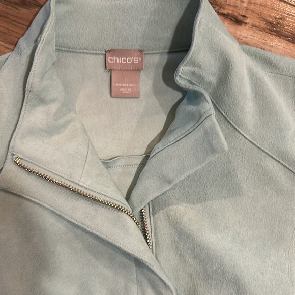 CHICO’s mint faux suede jacket. Pristine condition. Gorgeous layer - Picture 2 of 8